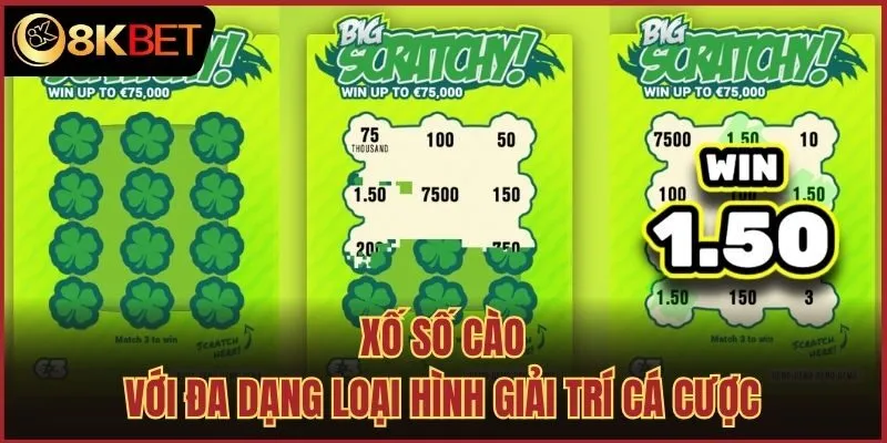 Xố số cào với đa dạng loại hình giải trí cá cược